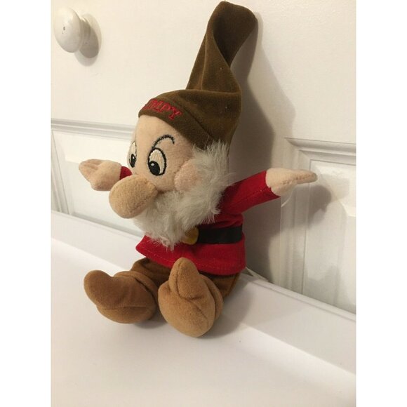 Vtg Disney World Snow White Dwarfs Mini Grumpy Plush Bean Bag Toy - Picture 3 of 6